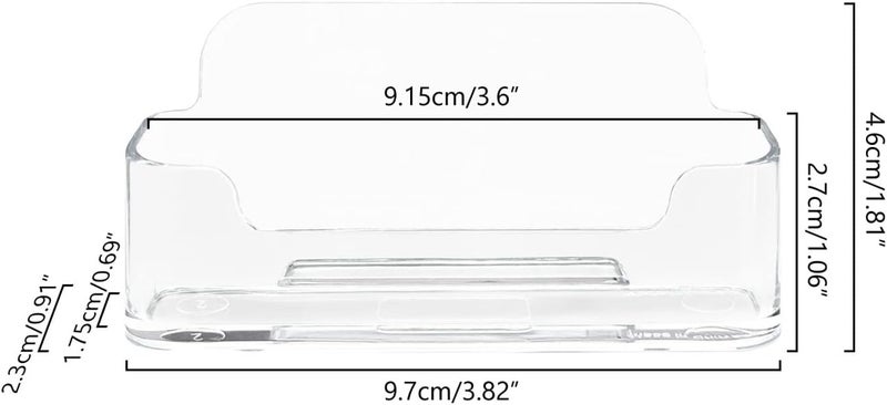 HSYMQ 4 Pack Business Card Holder for Desk, Clear Acrylic Plastic Business Cards Display Holders Stand, Fits 30-50 Business Cards - Image 4